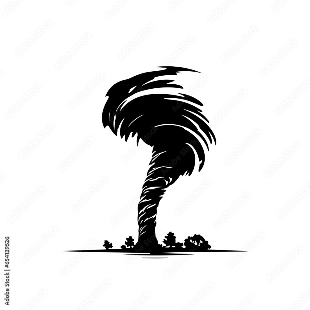 Tornado Logo Monochrome Design Style