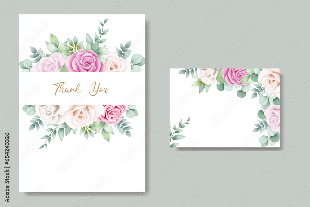  beautiful roses invitation card template 