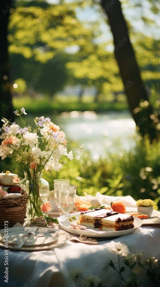 Picnic in the park. charming, relaxed, sweet, playful, natural