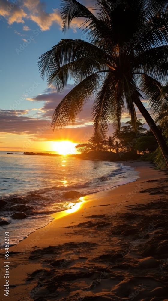 Sunset beach. serene, breathtaking, romantic, dreamy, peaceful