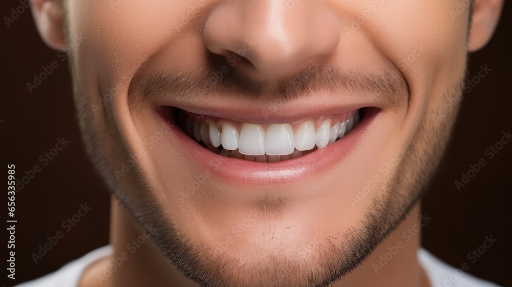 Young man smiling with clean teeth.