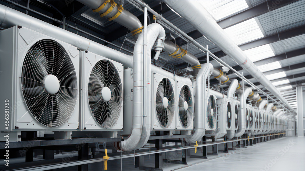 Industrial air conditioners in a row