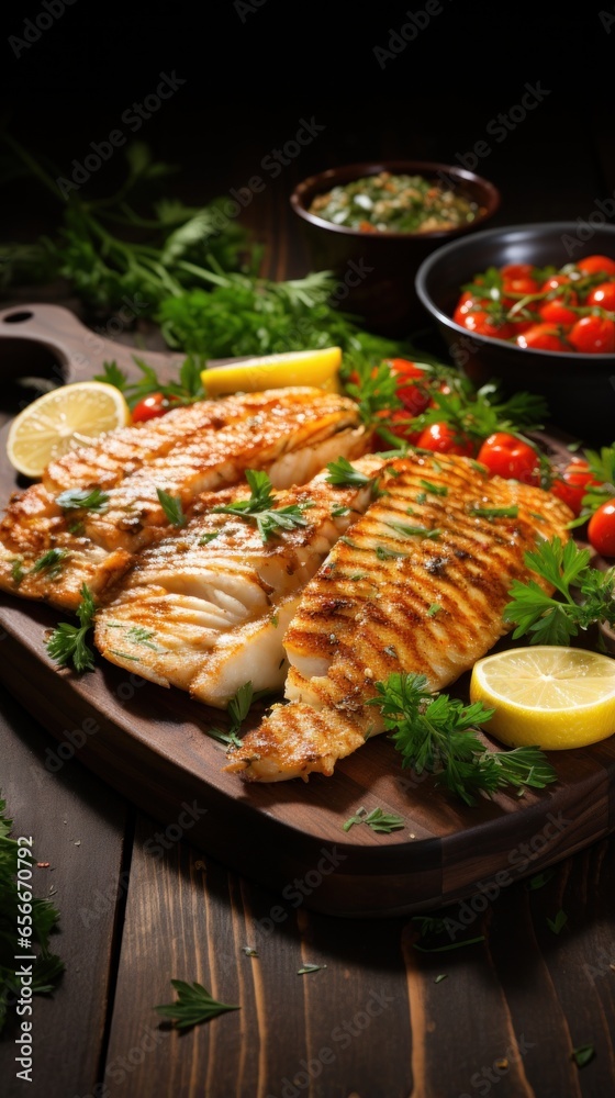 Tilapia. Mild, white fish thats versatile and easy to cook