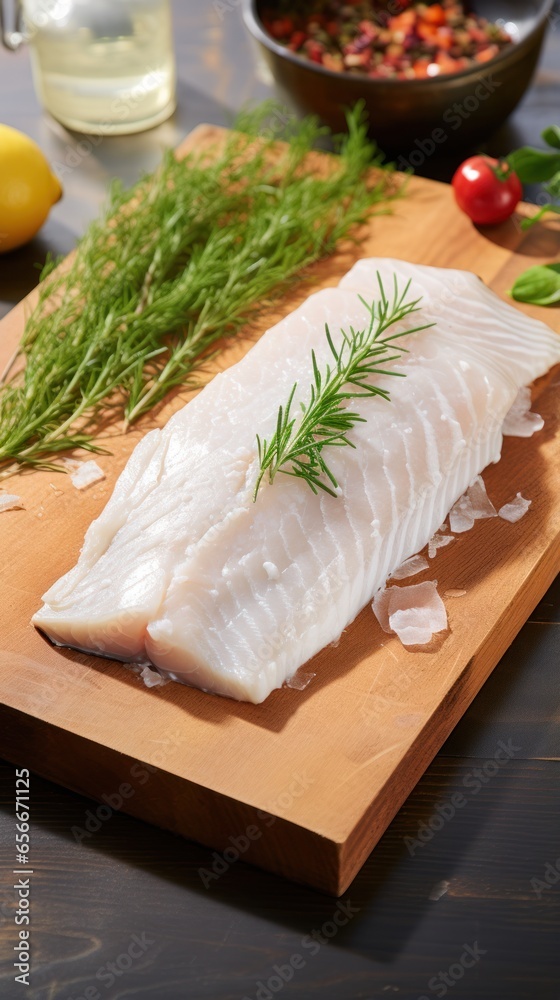 Cod. Mild-tasting white fish thats great for frying