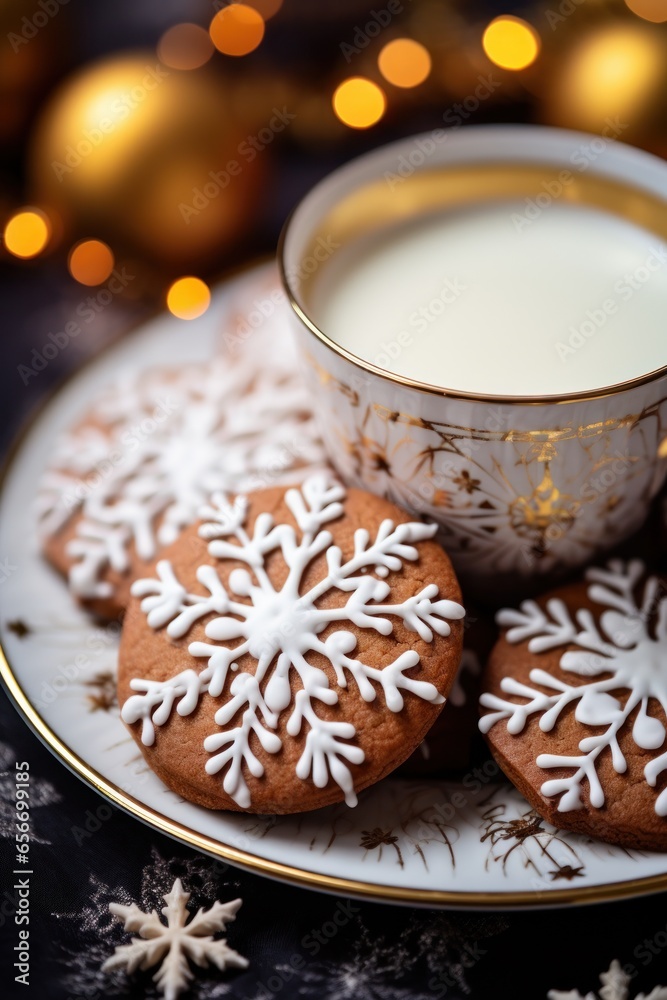 Christmas cookies: Delicious treats, festive decorations, and a cup of cocoa