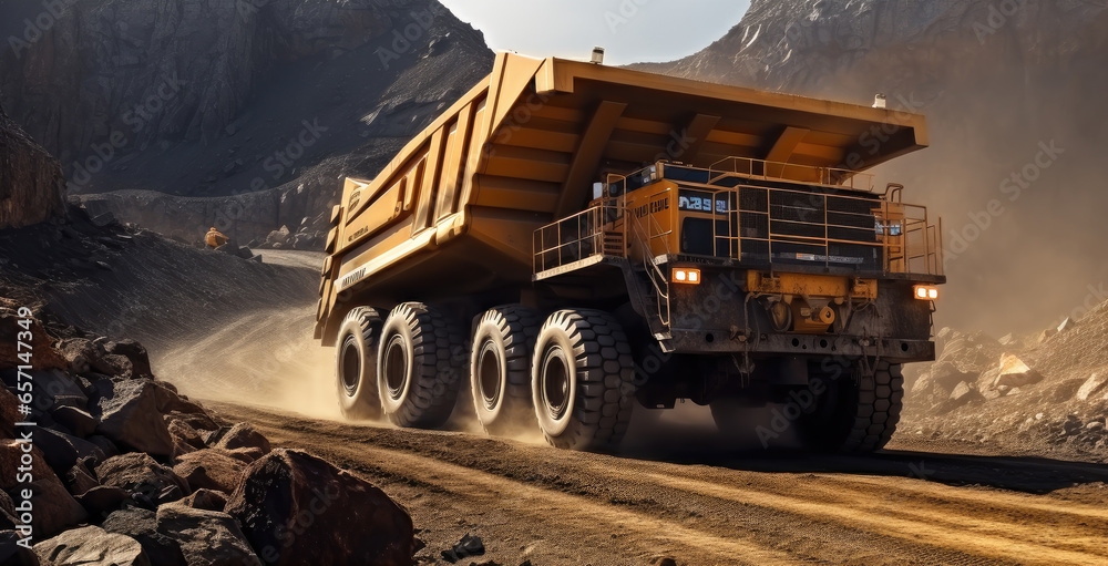 Large trucks for loading in mining, Coal Mining.