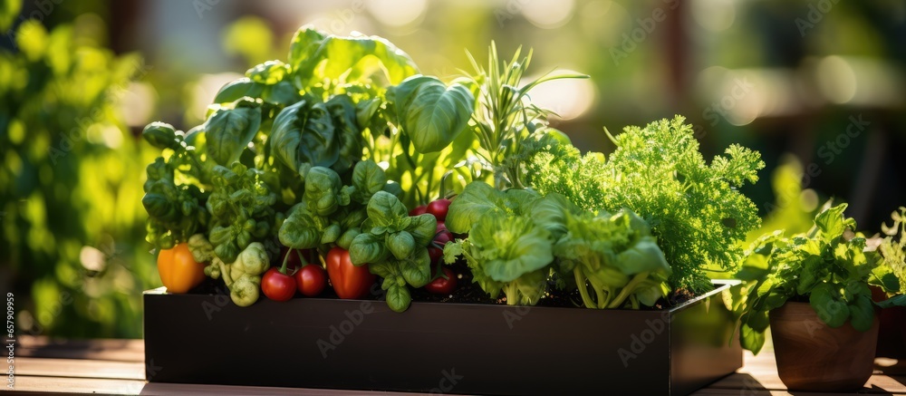 Portable vegetable garden for balconies or terraces with labels box garden and city vegetable garden