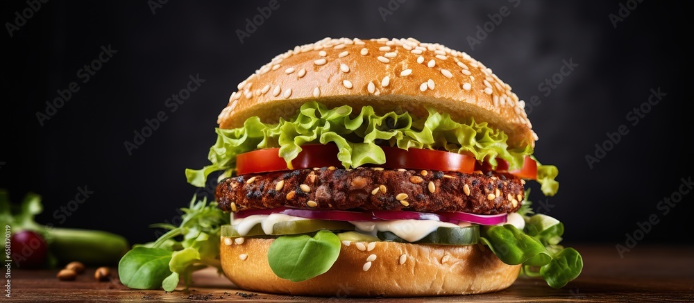 Plant based meat free cutlet on white background