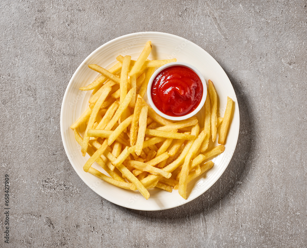 french fries and ketchup