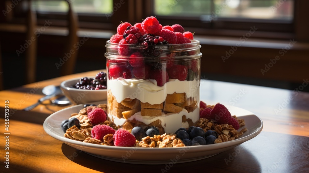 Granola parfait: crunchy, sweet, and satisfying layered breakfast with yogurt and fruit