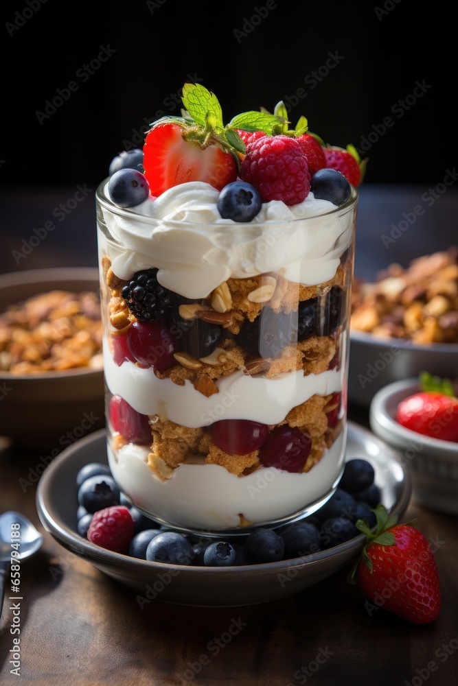 Granola parfait: crunchy, sweet, and satisfying layered breakfast with yogurt and fruit