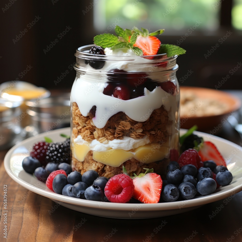 Granola parfait: crunchy, sweet, and satisfying layered breakfast with yogurt and fruit