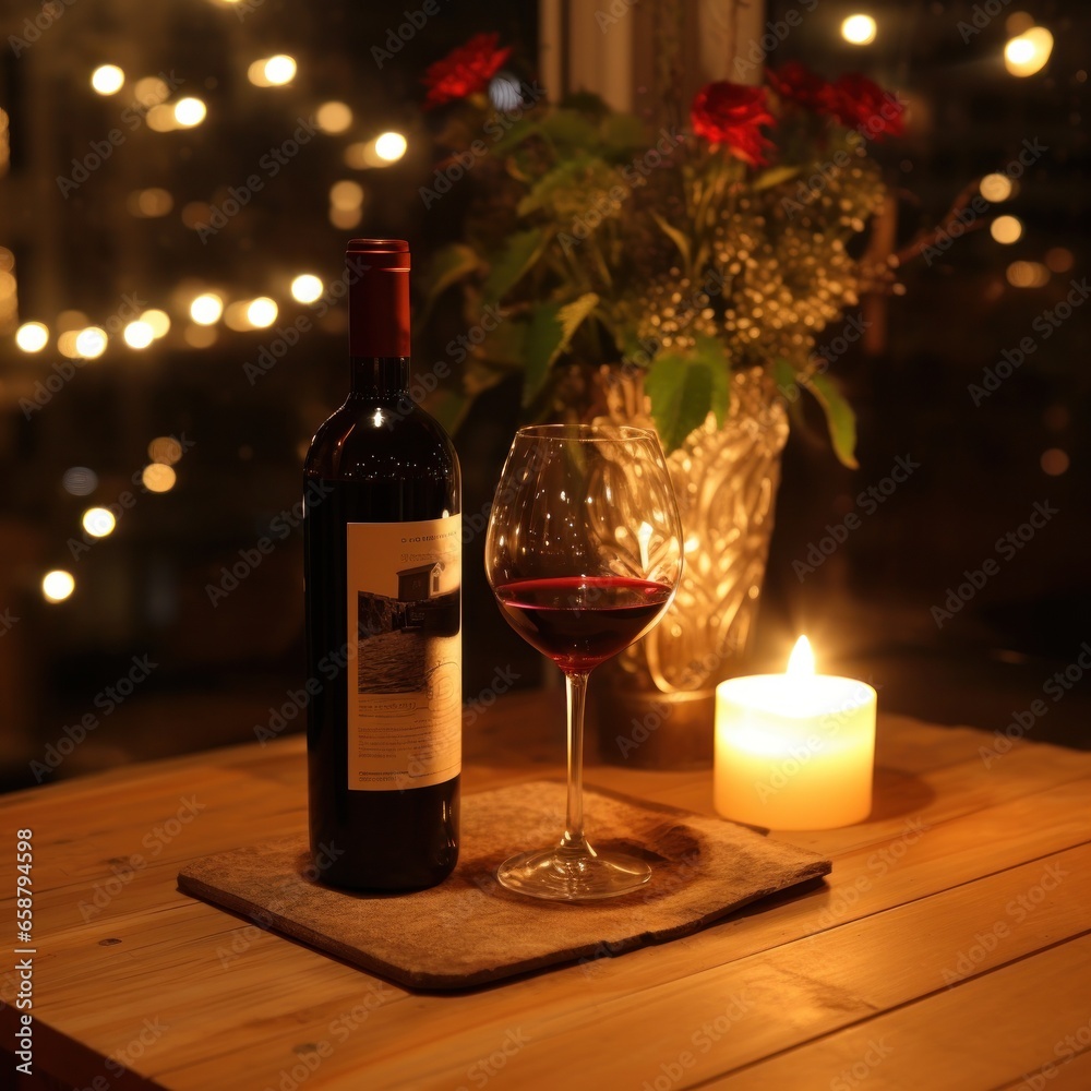 Romantic dinner Wine candles and a table for two please