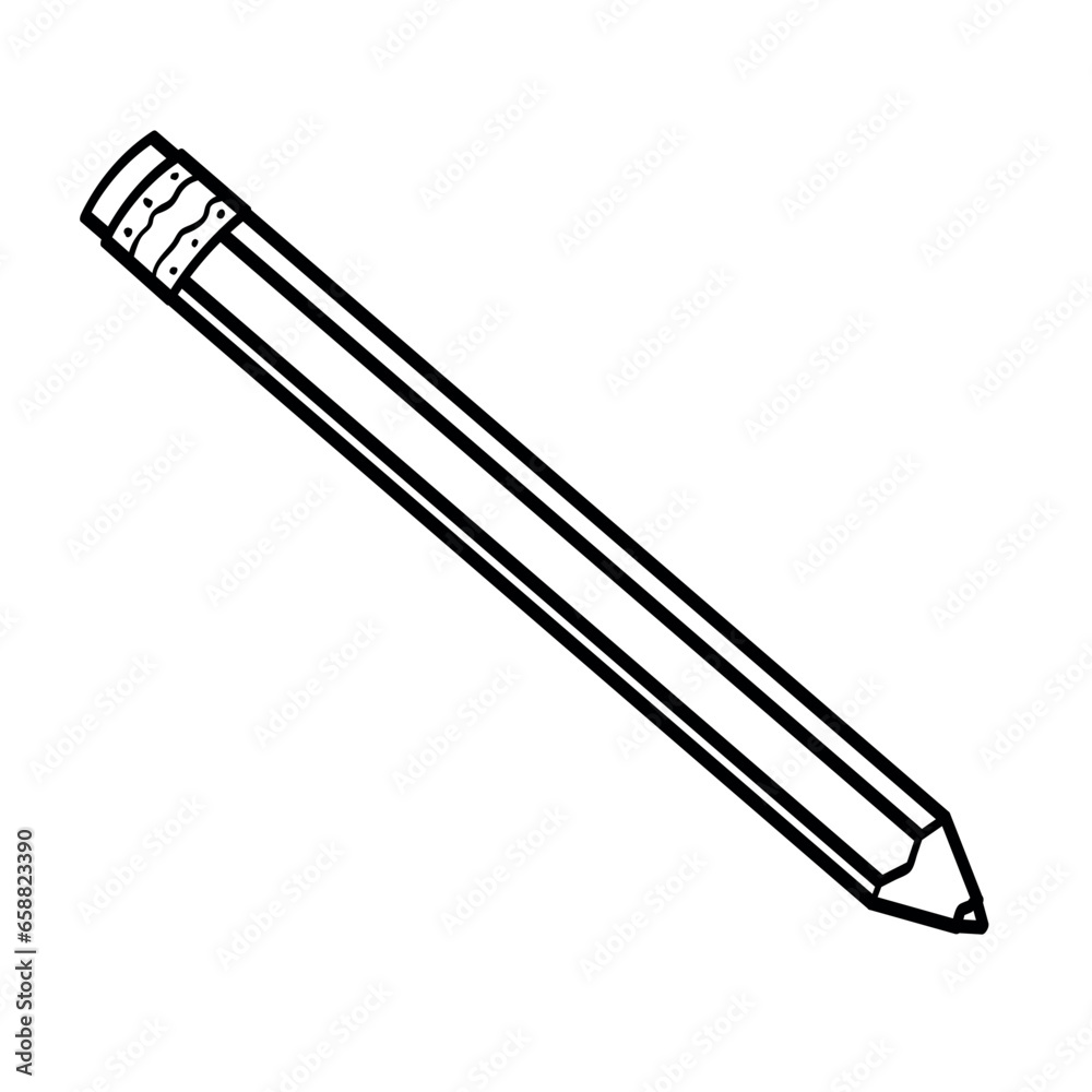 School pencil on white background