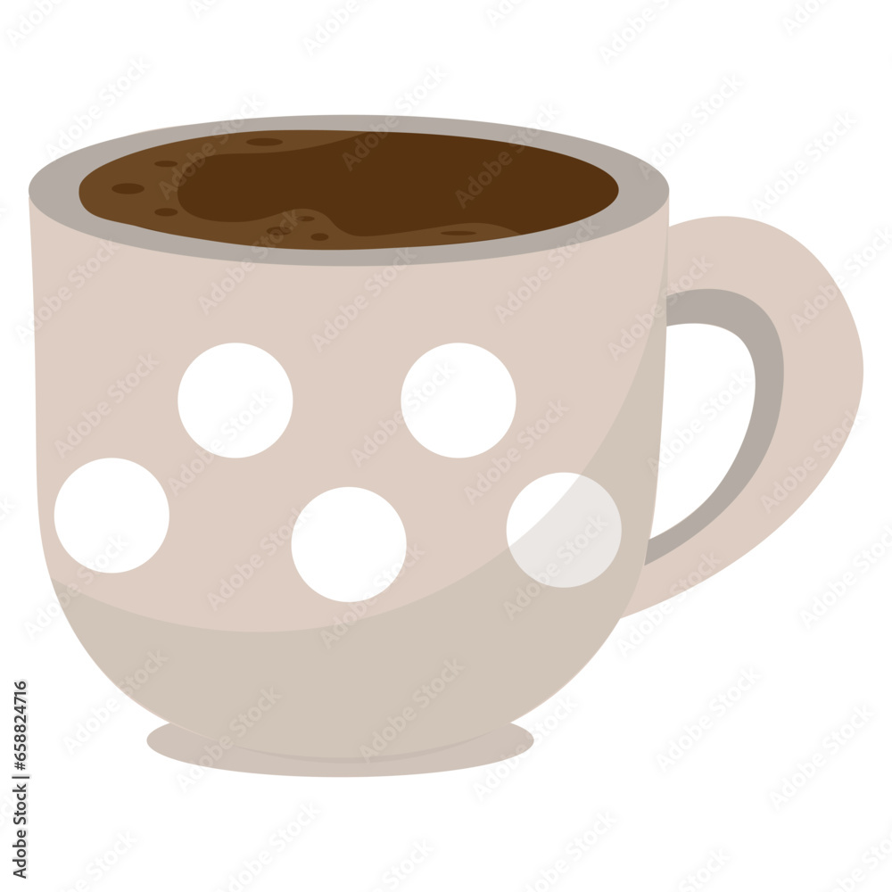 Cup of hot coffee on white background