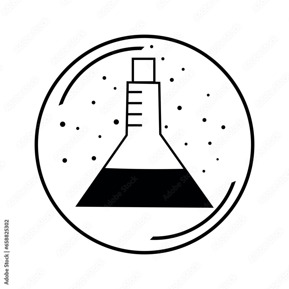 Laboratory flask on white background