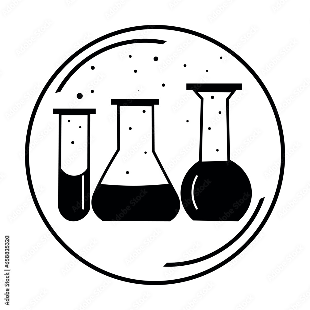 Laboratory glassware on white background