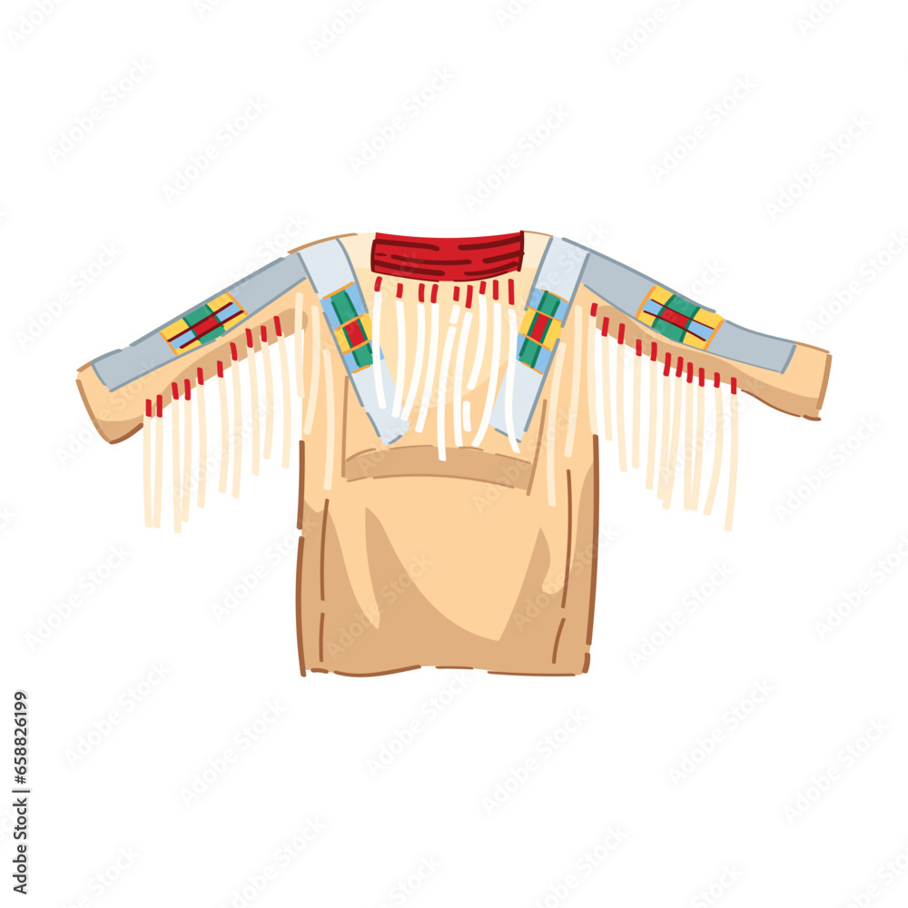 Native American clothes on white background