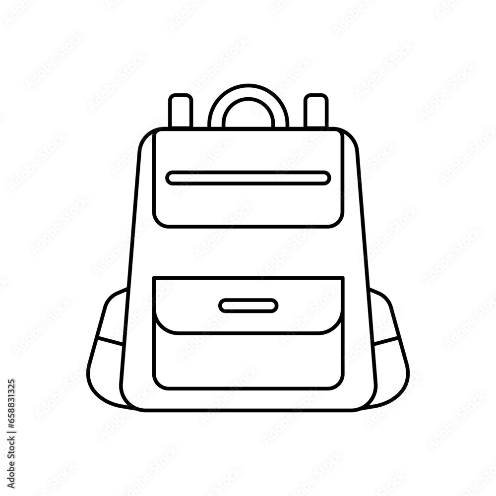 School backpack on white background