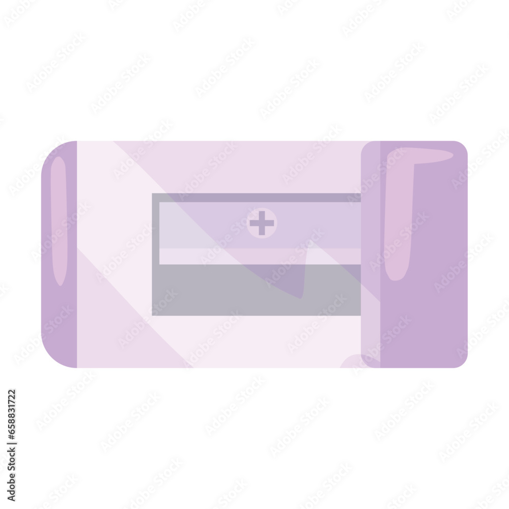 Lilac pencil sharpener on white background