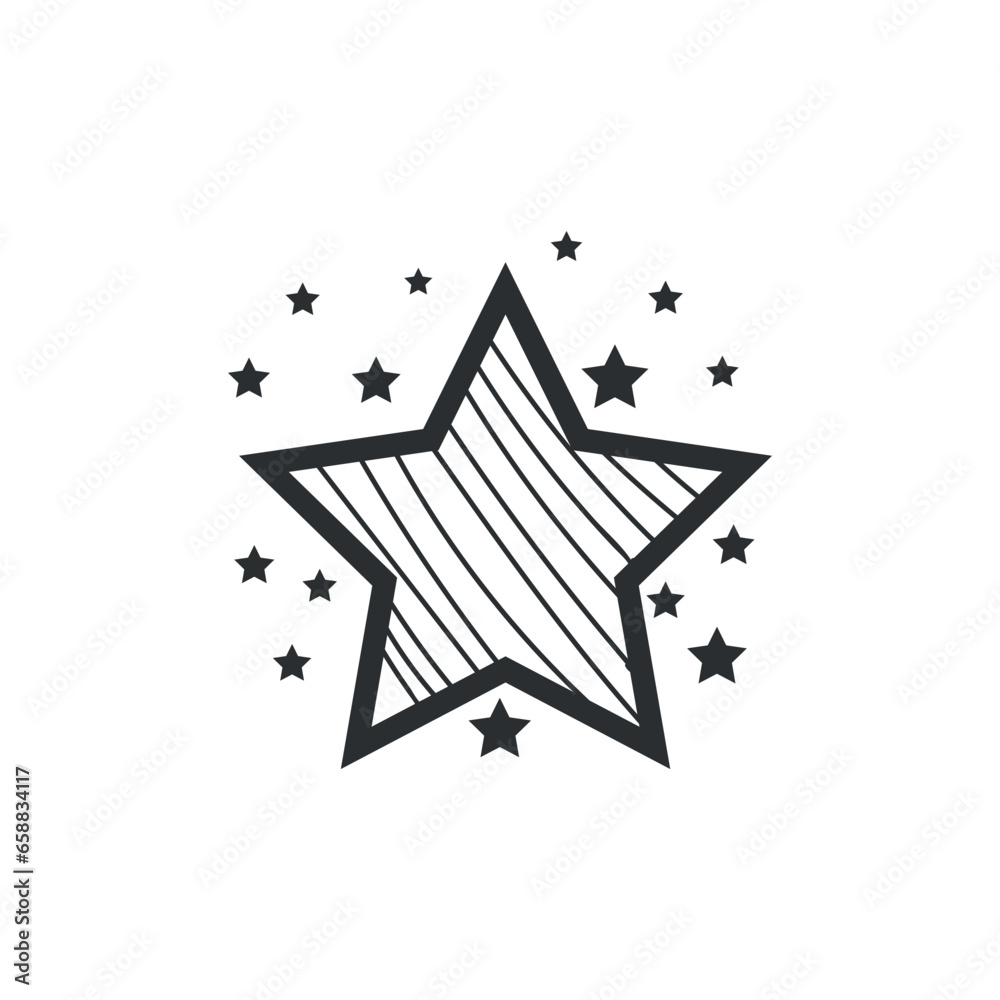 Shining stars on white background 