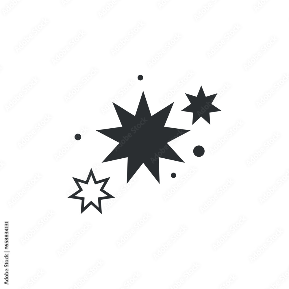 Shining stars on white background 