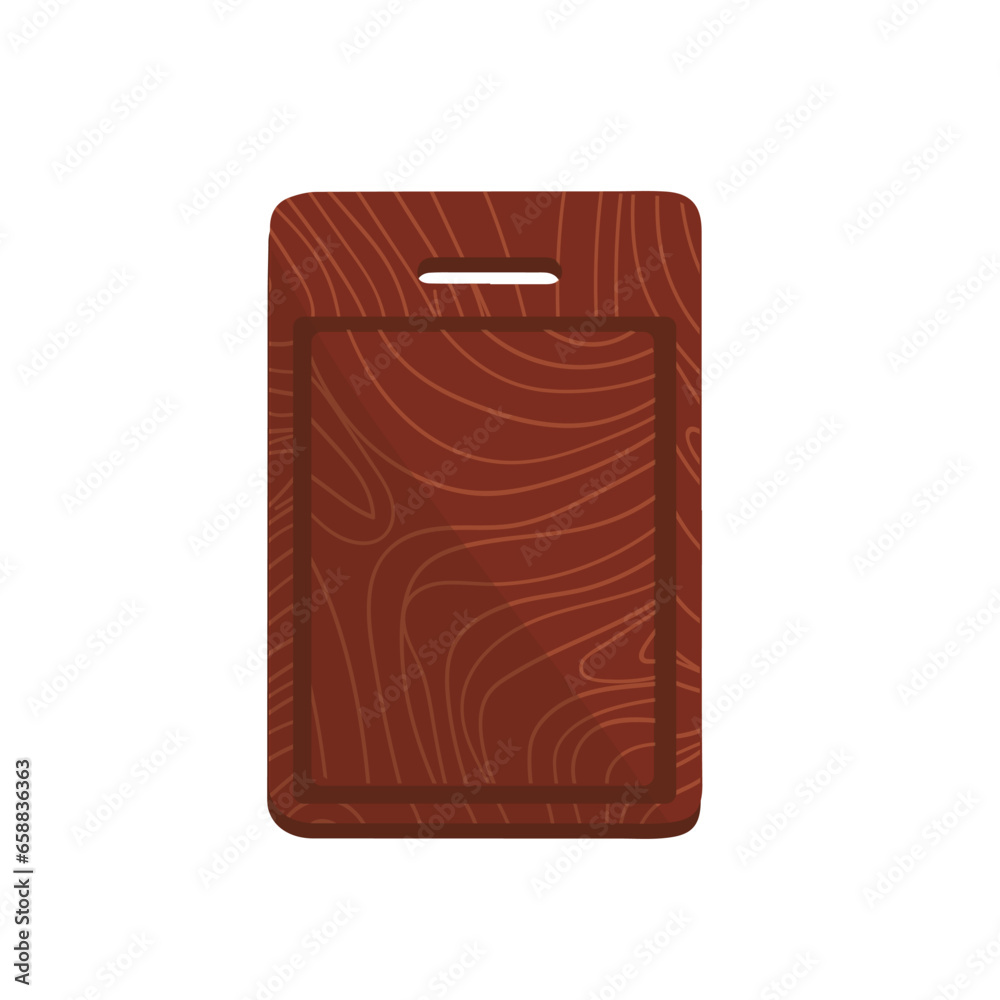 Wooden cutting board on white background