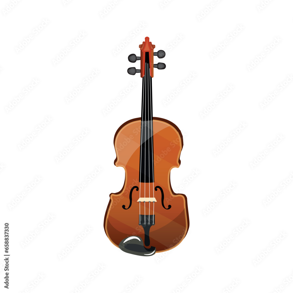 Musical instrument violin on white background