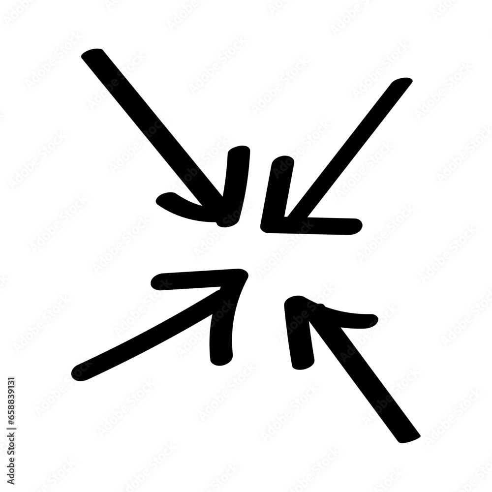 Four black arrows on white background