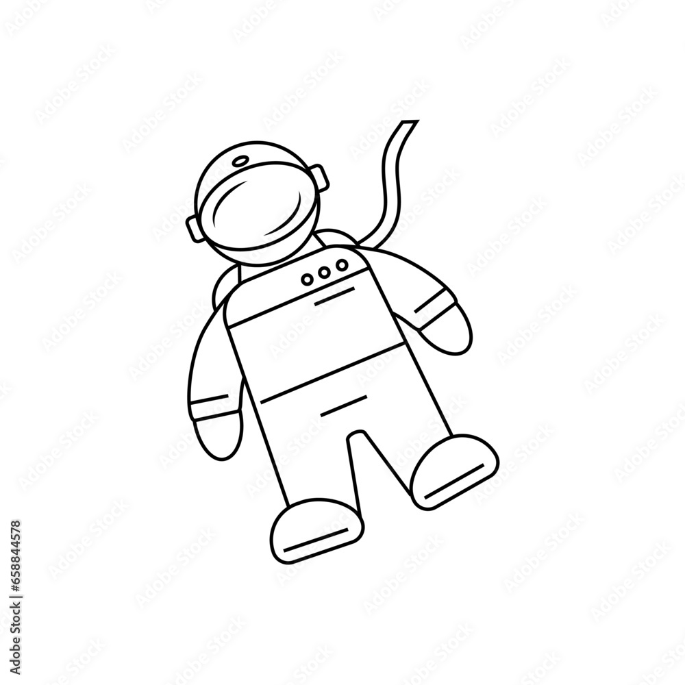 Icon of astronaut on white background