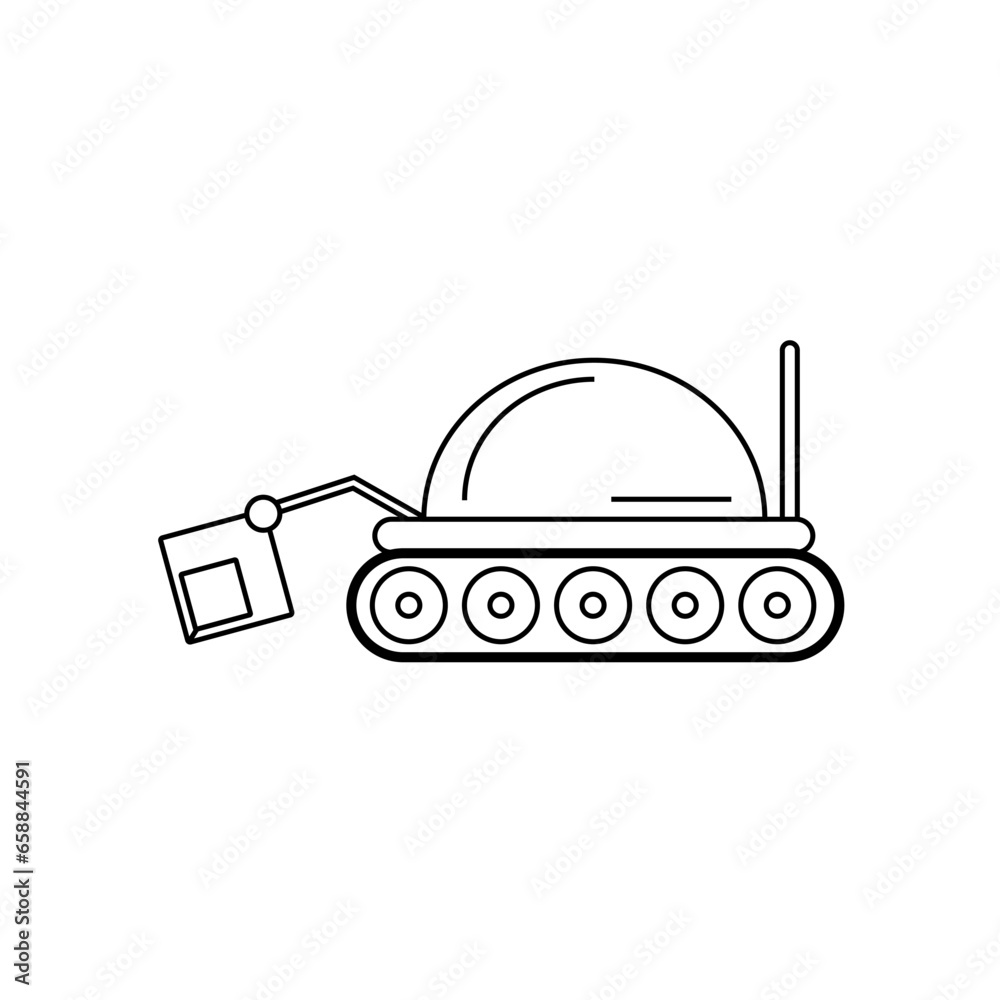 Icon of lunar rover on white background