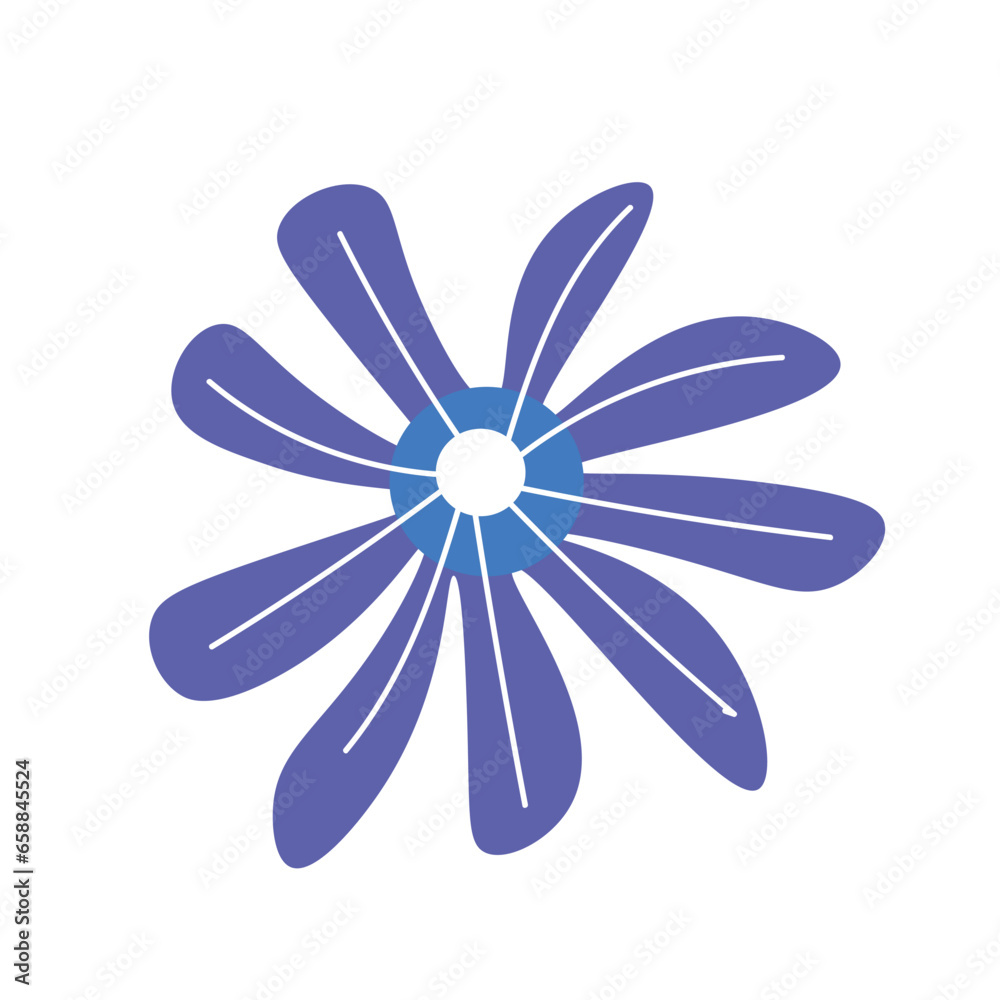 Beautiful blue flower on white background