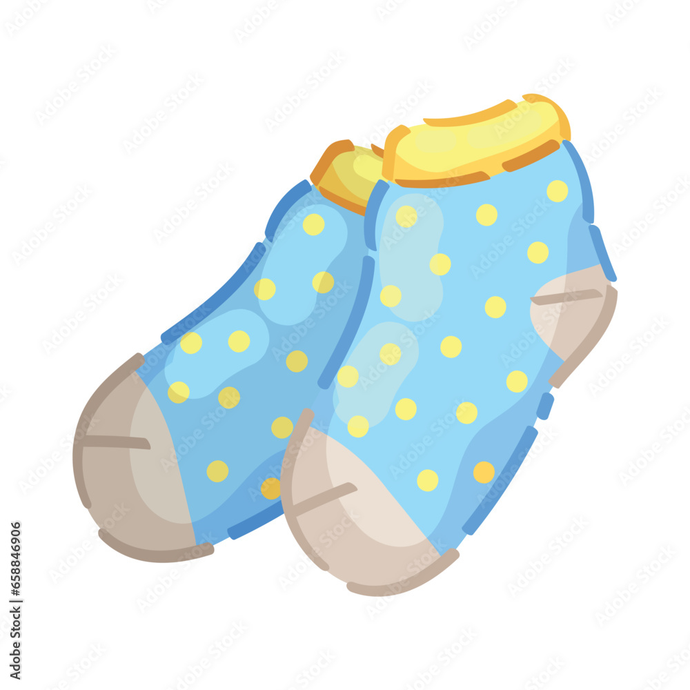 Cute baby socks on white background