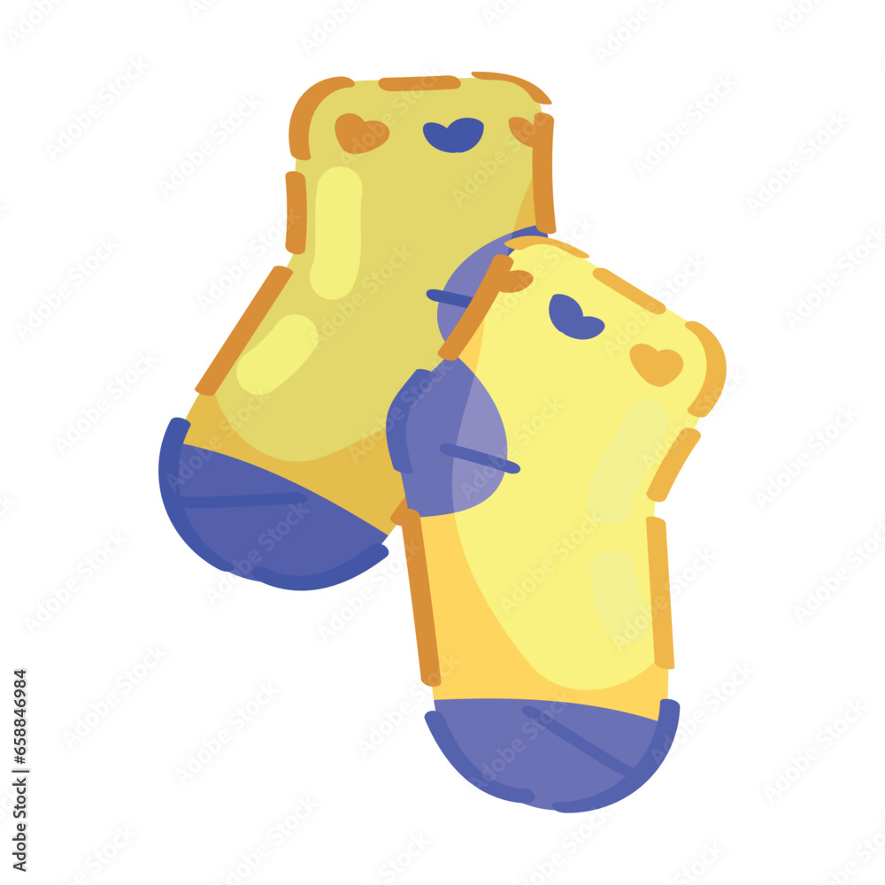 Cute baby socks on white background