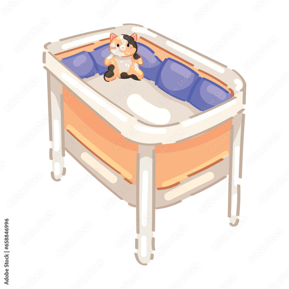 Baby bed on white background 