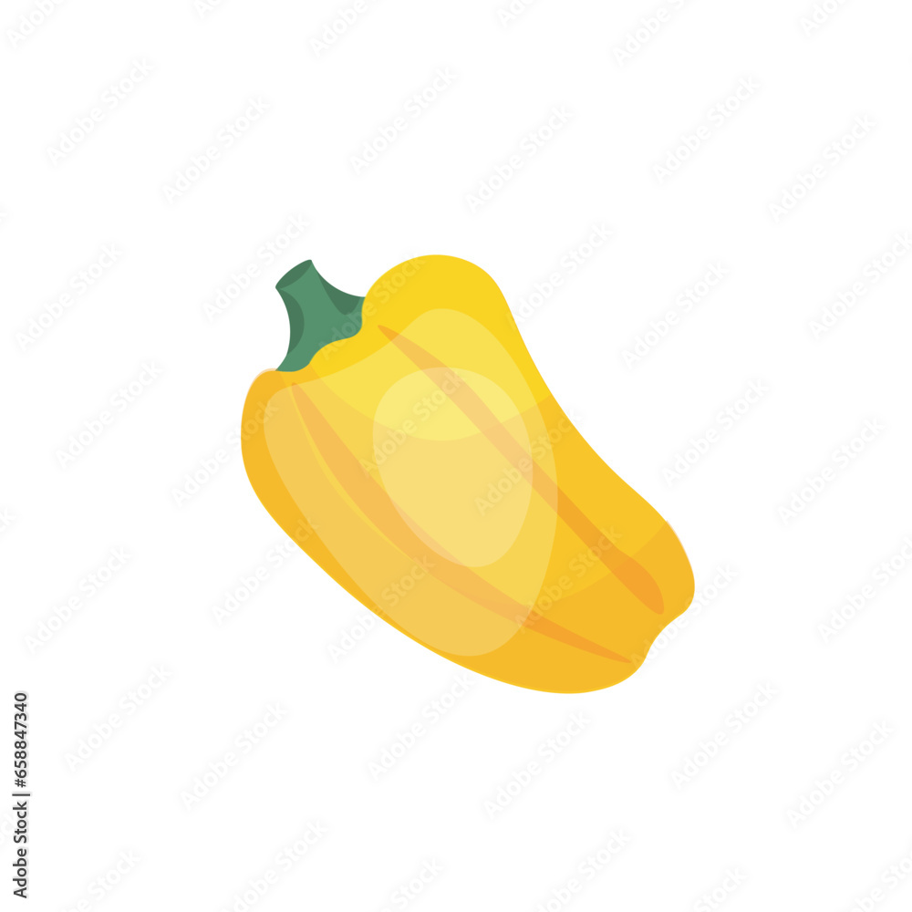 Yellow bell pepper on white background