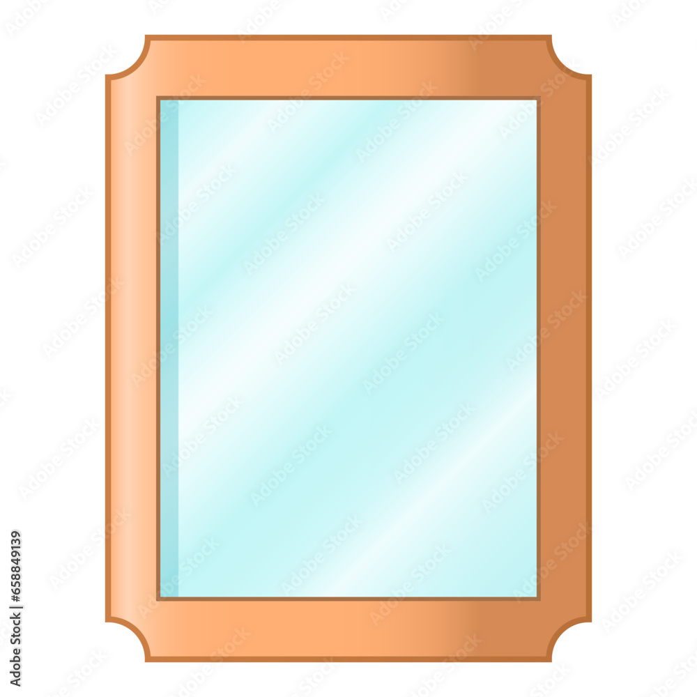 Modern mirror on white background