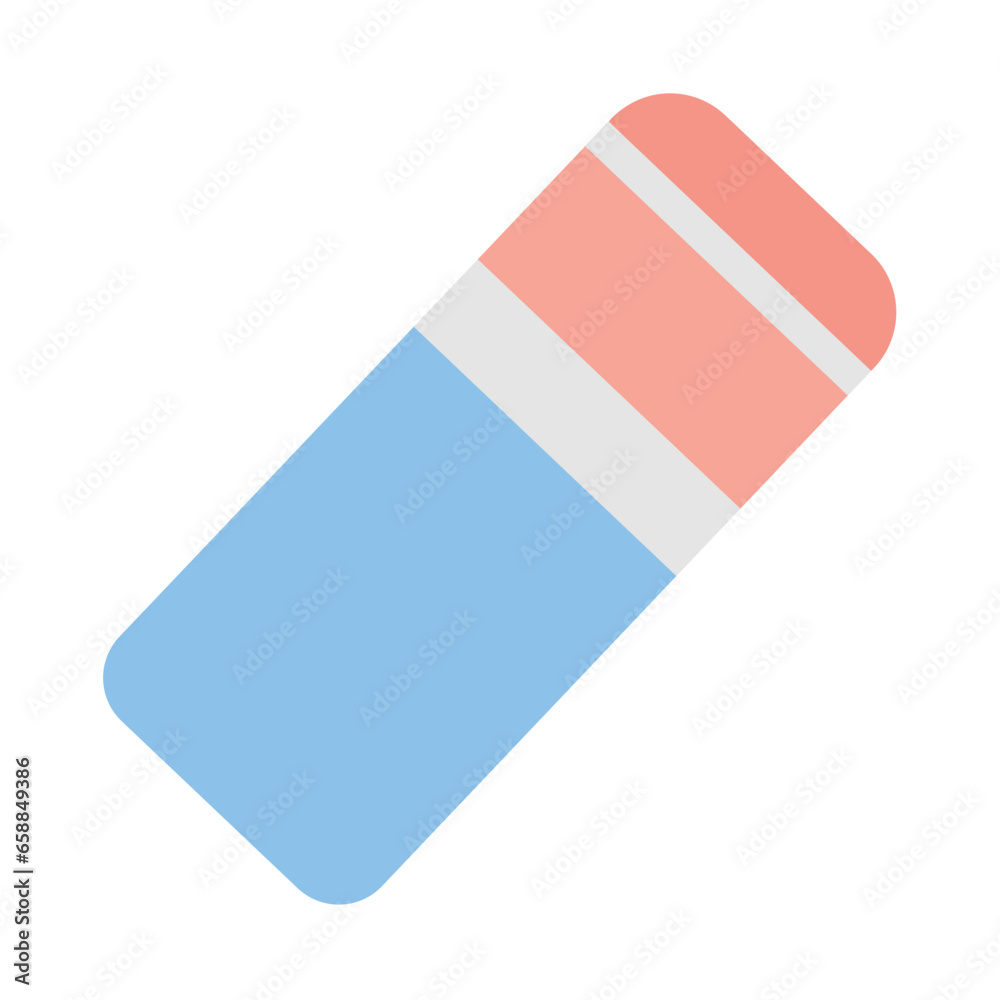 School eraser on white background