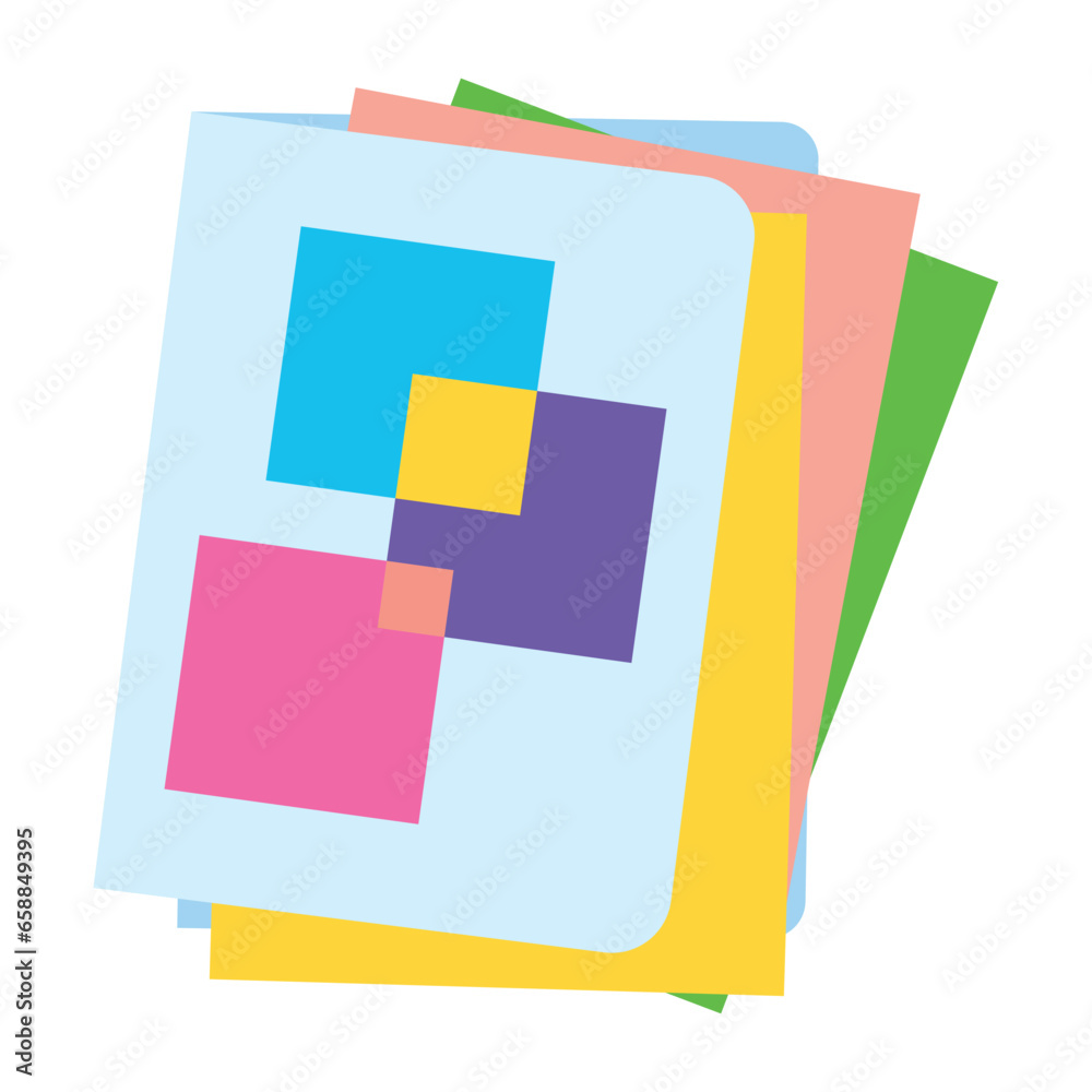 Colorful copybooks on white background