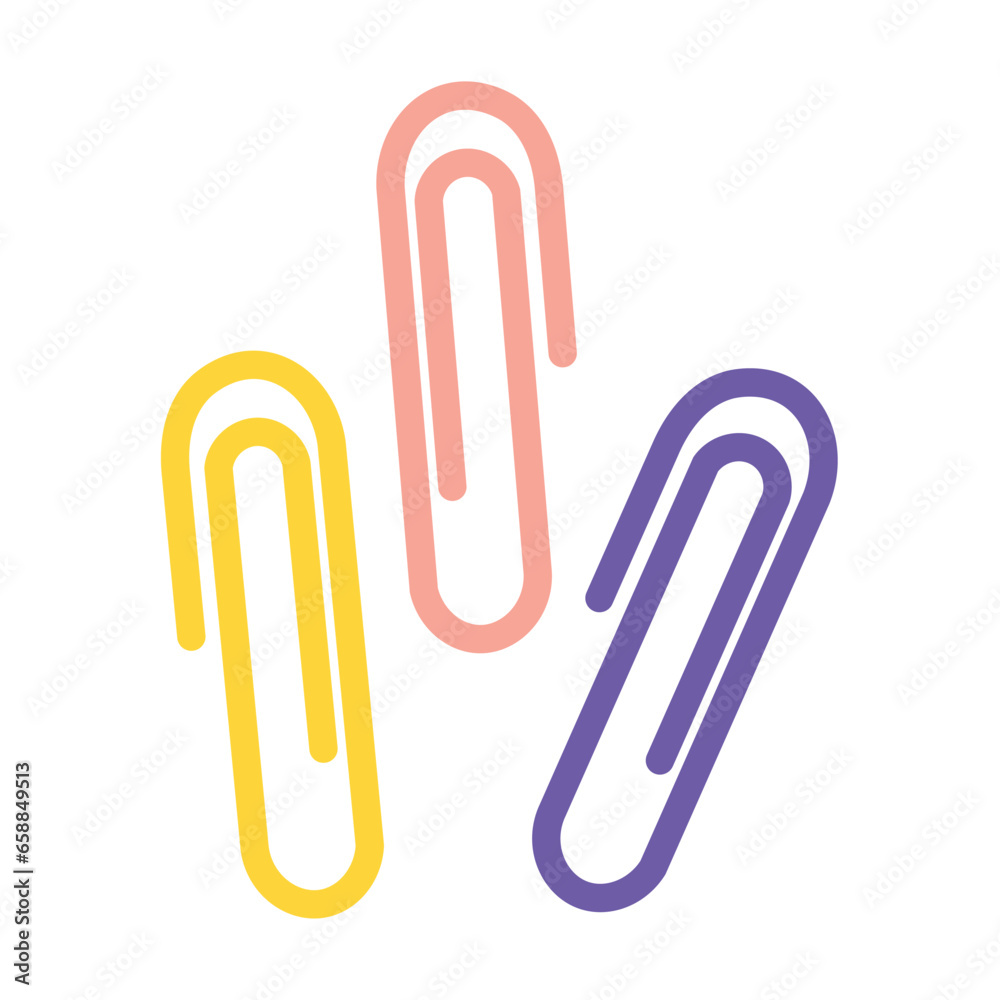 Paper clips on white background