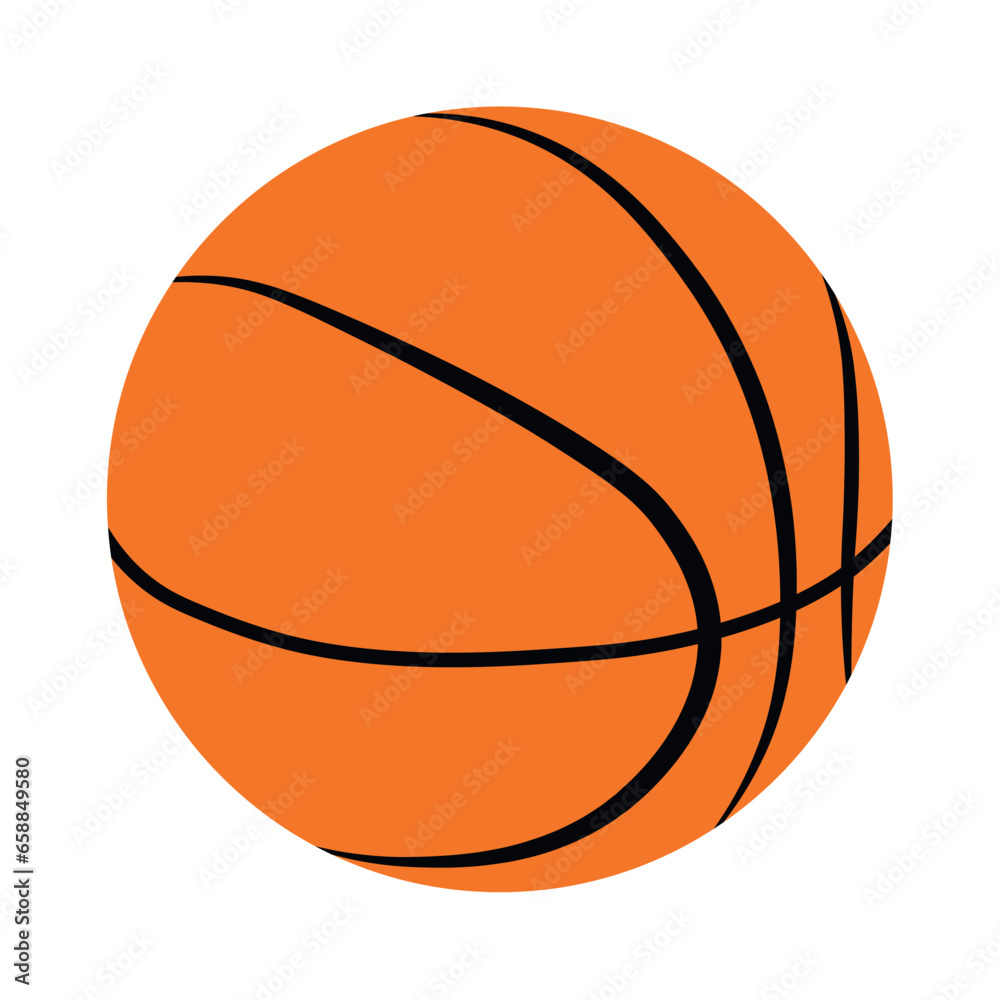 Ball for playing basketball on white background