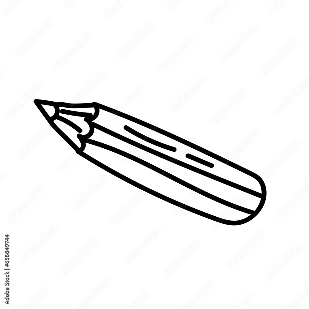 School pencil on white background