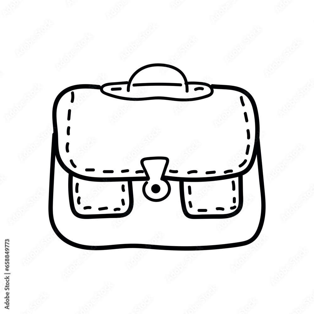 School bag on white background