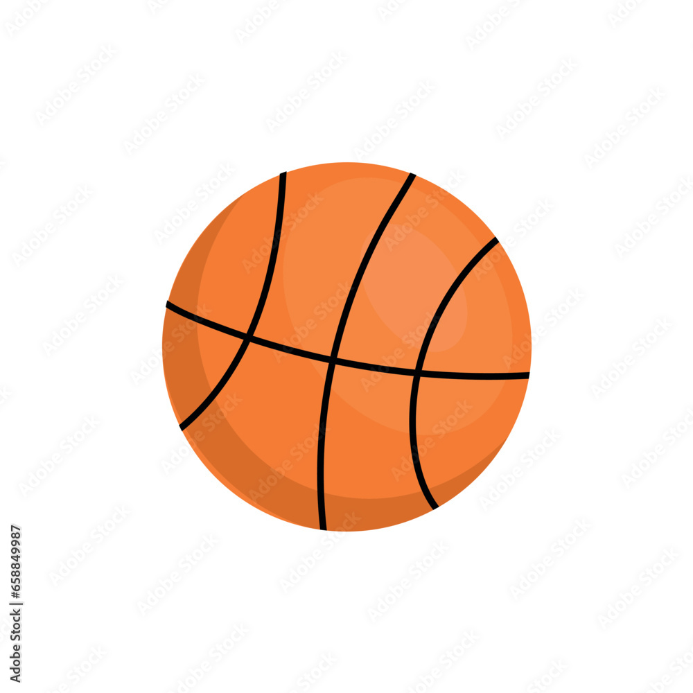 Ball for playing basketball on white background