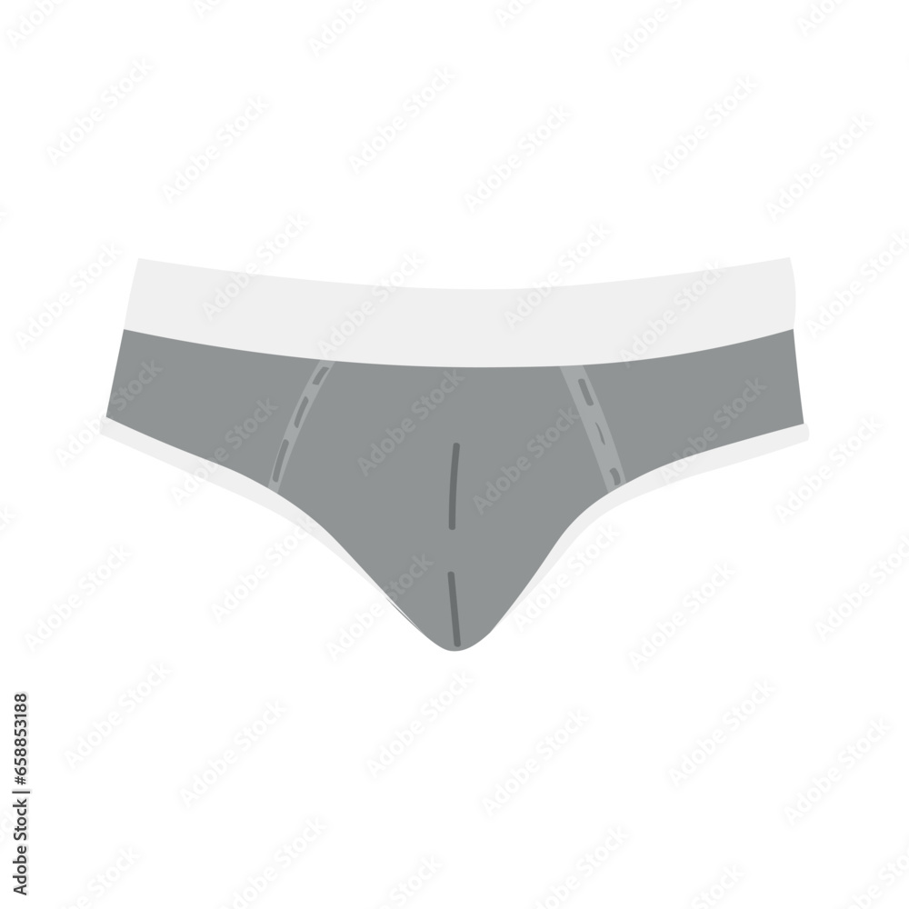 Grey mans underwear on white background