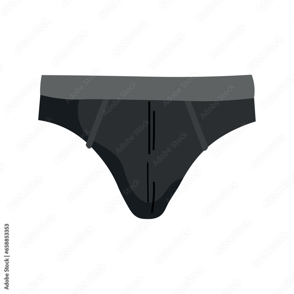 Black mans underwear on white background