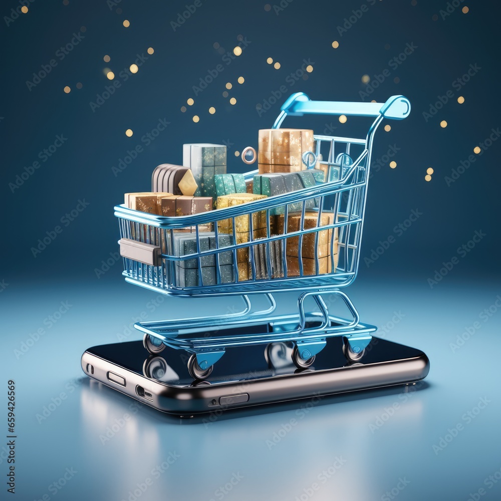 Online shopping on smartphone