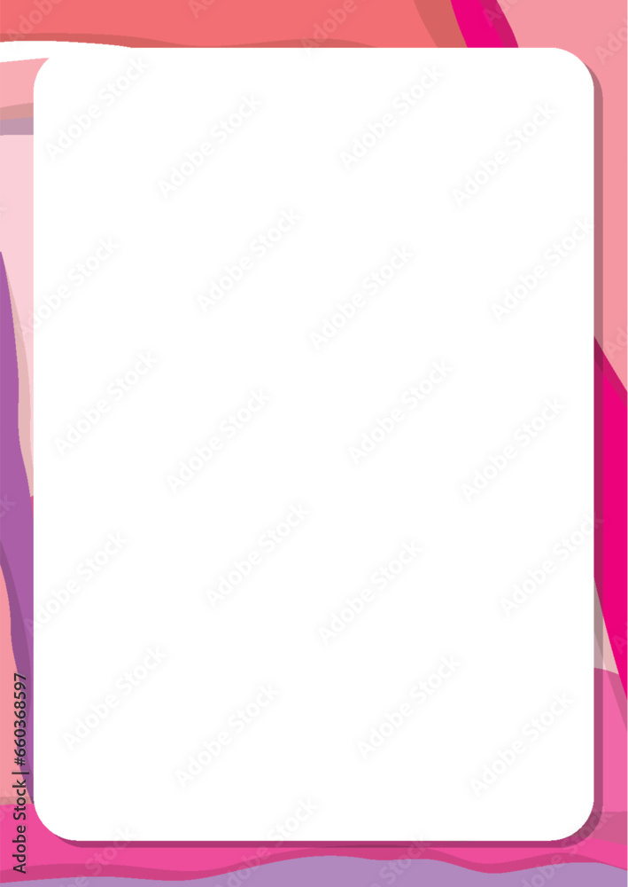 Colorful Abstract Frame Border Template with Cartoon Illustration