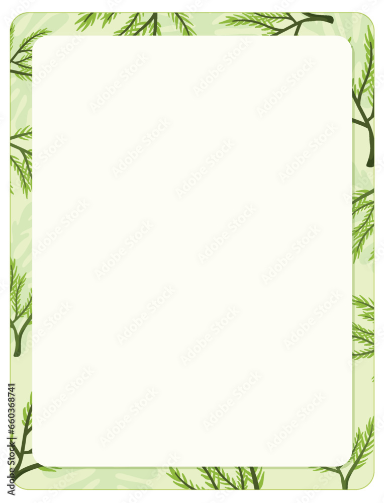 Green Tropical Tree Leaves A-Frame Border Template