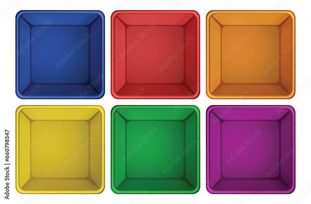 Colorful Top View of Square Container